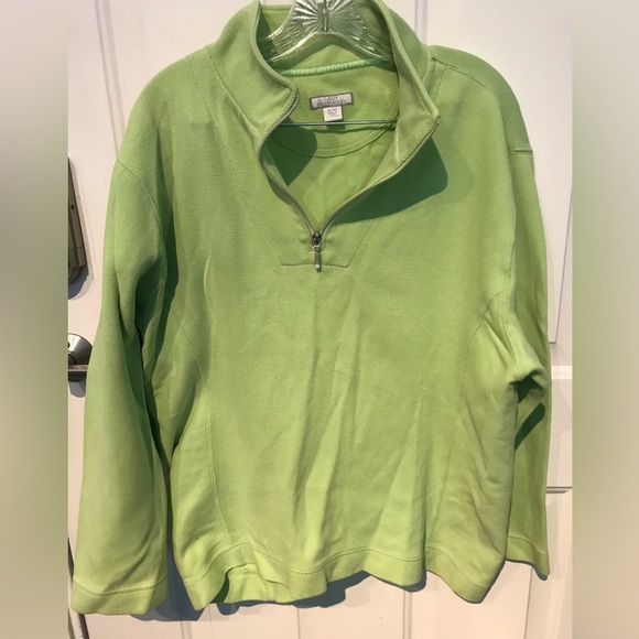 Great, polo style sweatshirt with 1/4 zipper, excellent condition. Lime Green XL - Picture 1 of 3